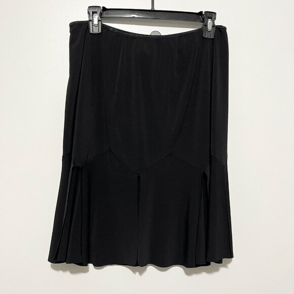 Cache Womens Y2K Skirt Size L Black Liquid Knit Deconstructed Goth Artsy 2000s - Picture 2 of 7